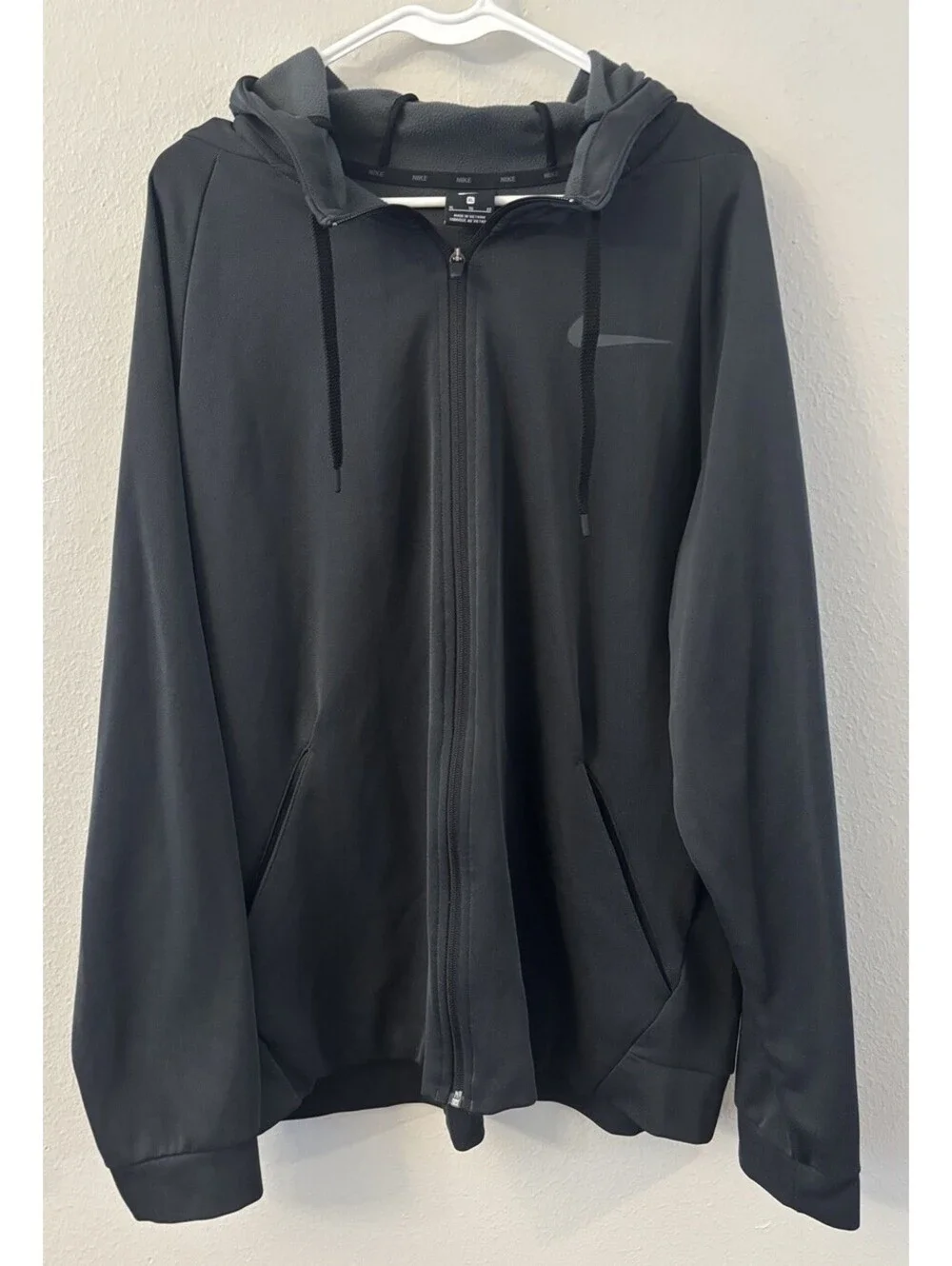Nike Dri-FIT Full Zip Hoodie Mens XL Grey Training Active Performance Jacket